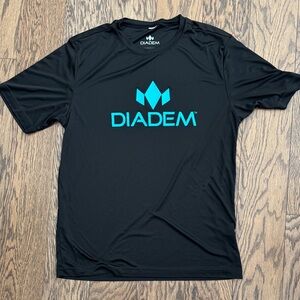 Diadem Black T-Shirt with Blue Logo
